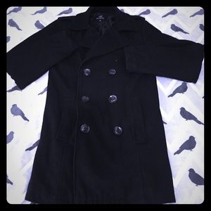 Black Brand Black Wool Lined Winter Coat Sz S